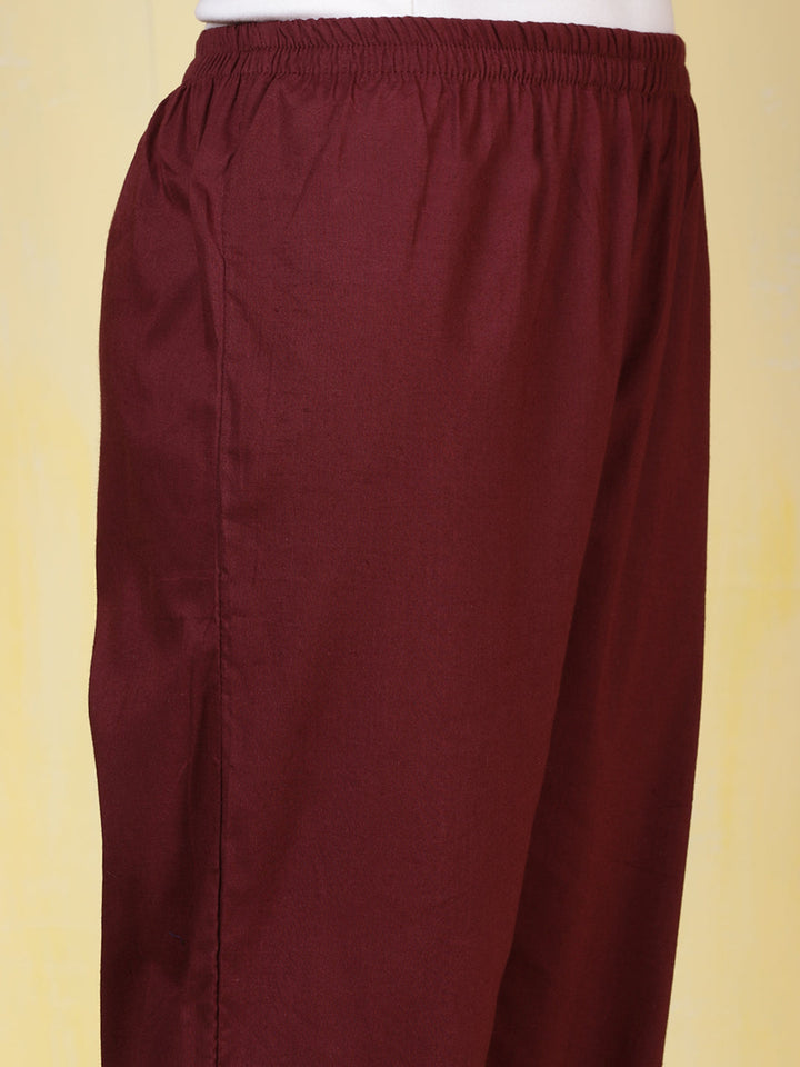 Printed Cotton Blend Kurta With Pants