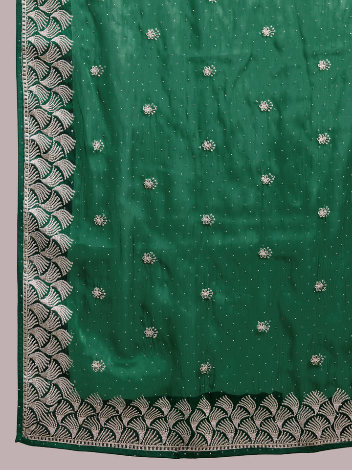 Embroidered Linen Blend Saree