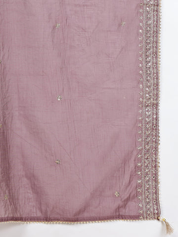 Neck Embroidered Cotton Unstitched Suit Dupatta