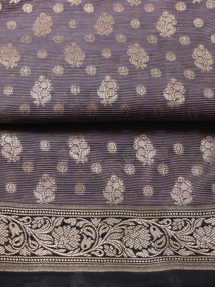 Banarasi Chanderi Unstitched Suit With Pant &amp; Dupatta
