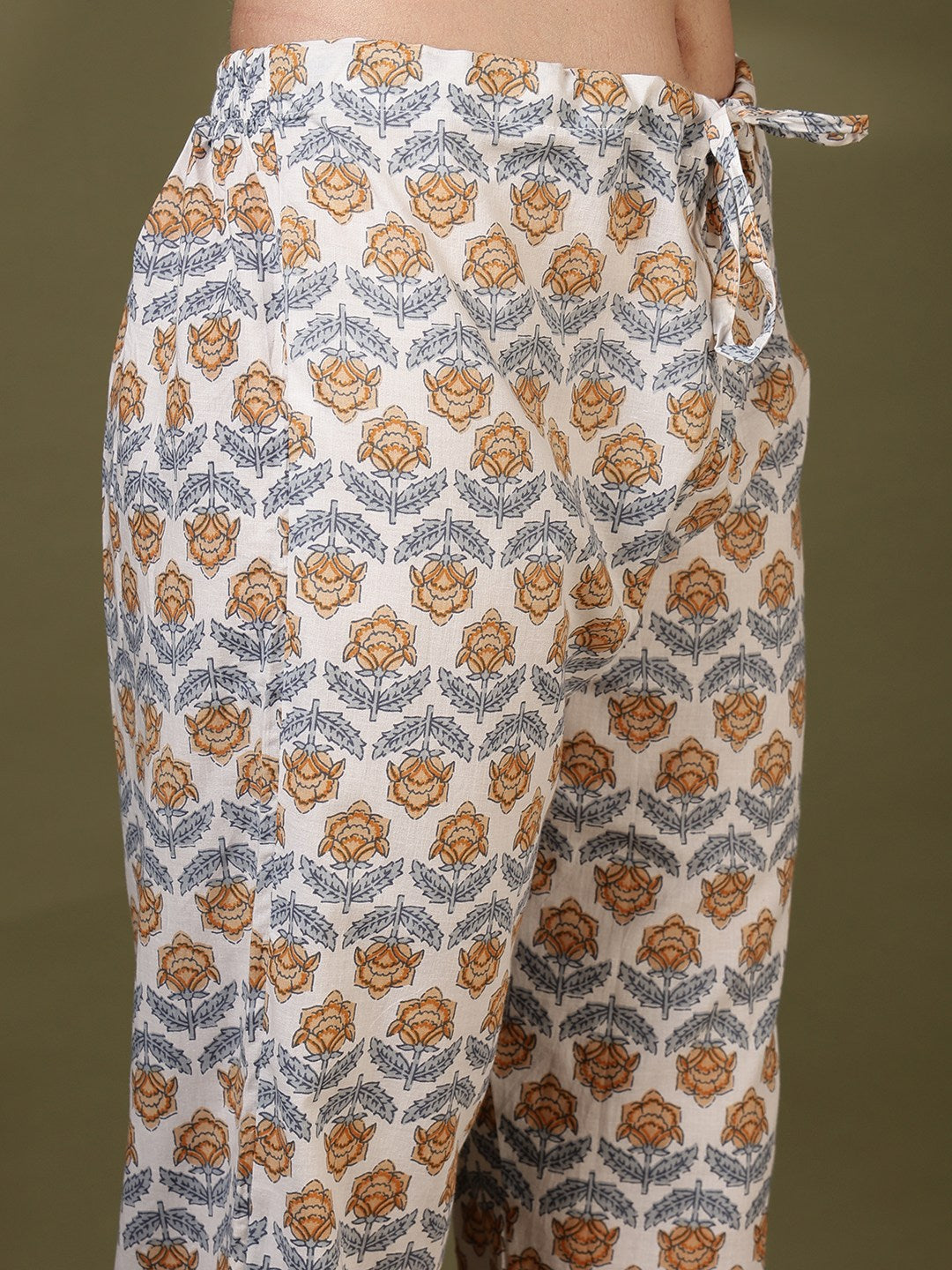 Printed Cotton Blend Kurta With Pant &amp; Dupatta