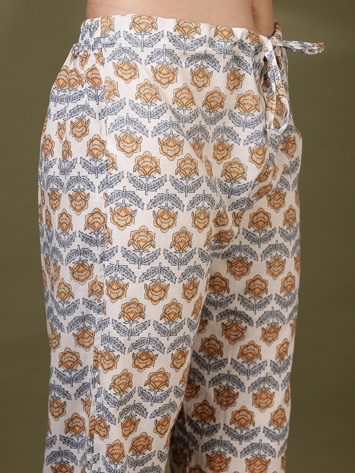 Printed Cotton Blend Kurta With Pant &amp; Dupatta