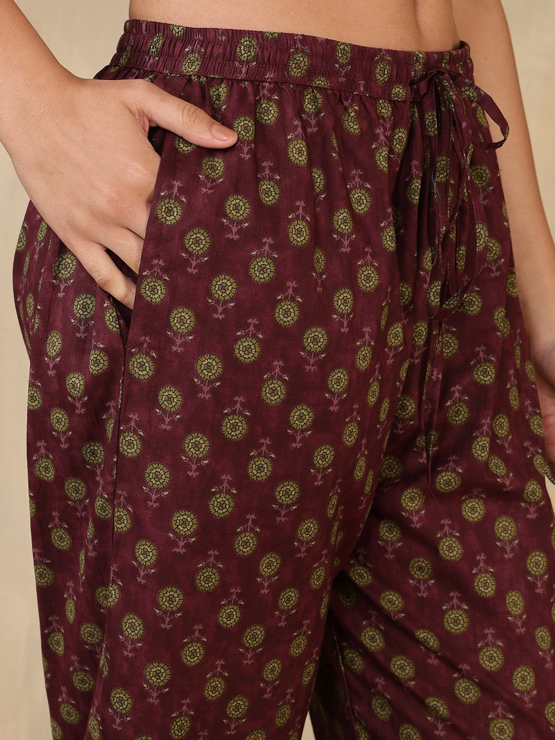 Printed Cotton Blend Suit With Pant &amp; Dupatta