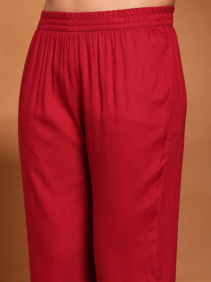 Printed Cotton Blend Kurta With Pant &amp; Dupatta
