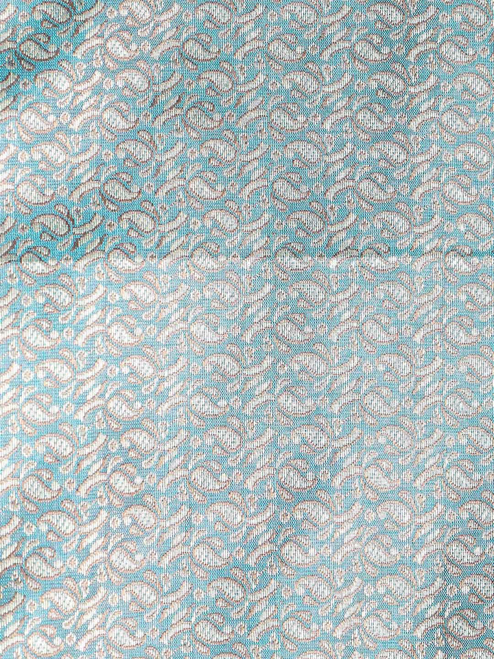 Woven Banarasi Chanderi Unstitched Suit With Dupatta
