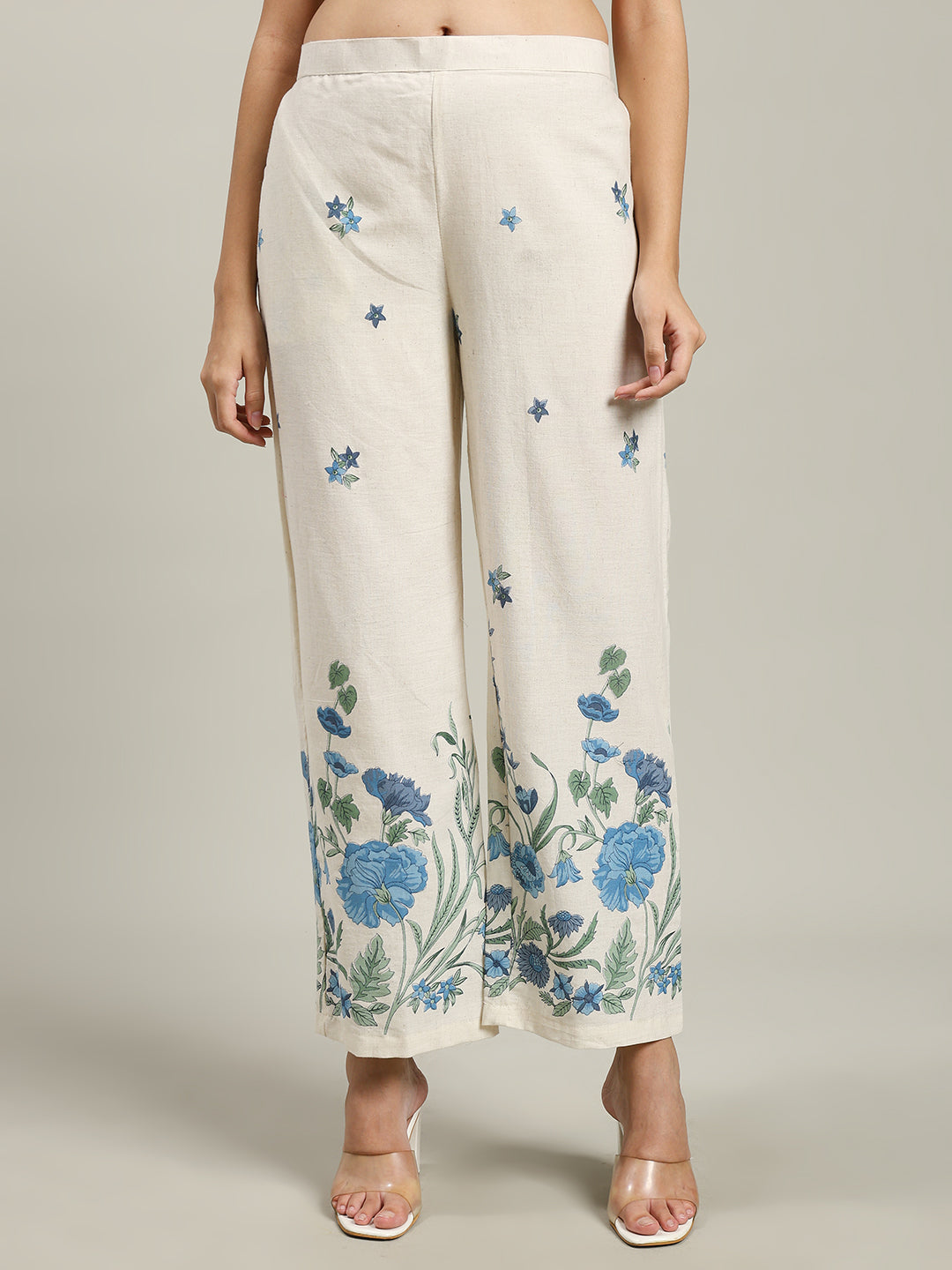 Printed Cotton Blend Kurta With Pants
