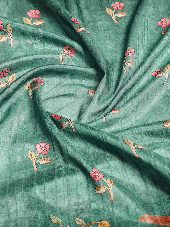 Digital Printed Tussar Saree