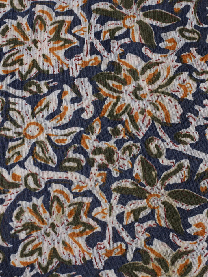 Printed Cotton Blend Unstitched Suit With Dupatta