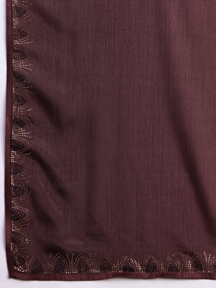 Embroidered Chinon Saree