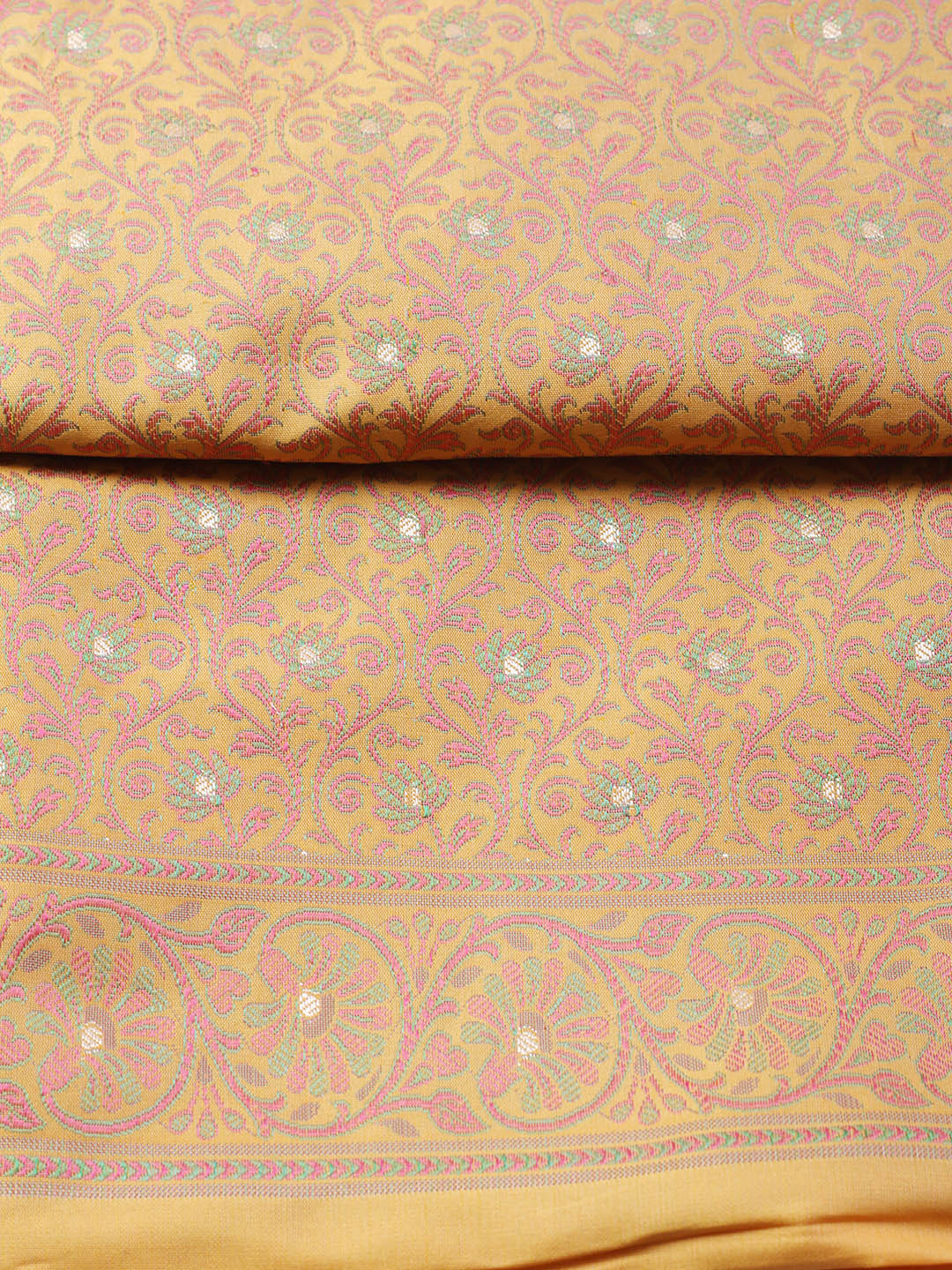 Banarasi Chanderi Unstitched Suit With Pant &amp; Dupatta