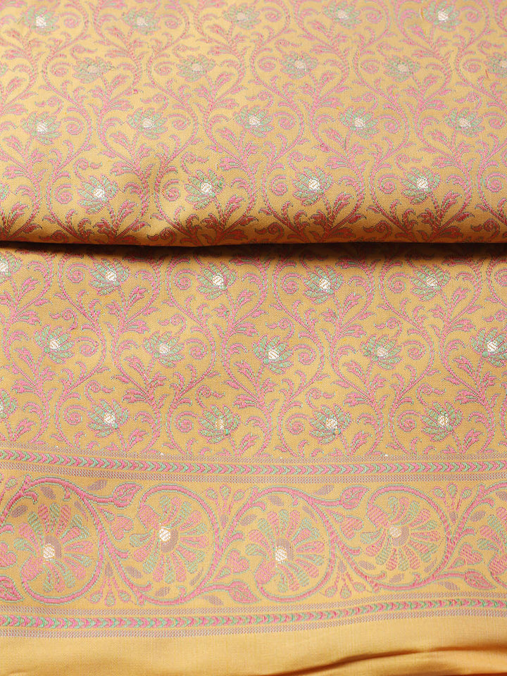 Banarasi Chanderi Unstitched Suit With Pant &amp; Dupatta