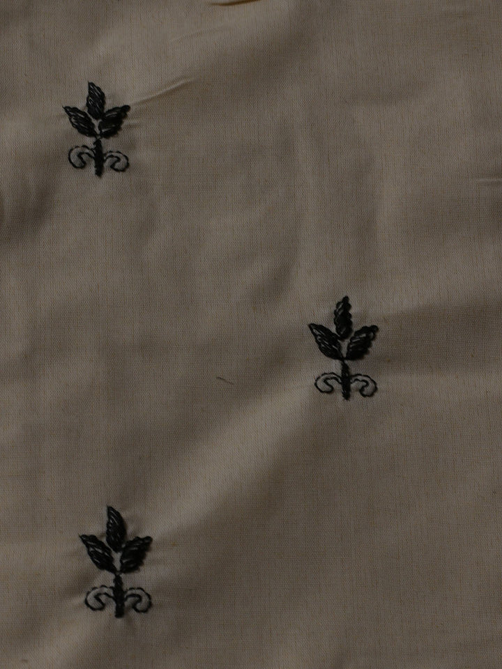 Neck Embroidered Cotton Blend Unstitched Suit With Dupatta