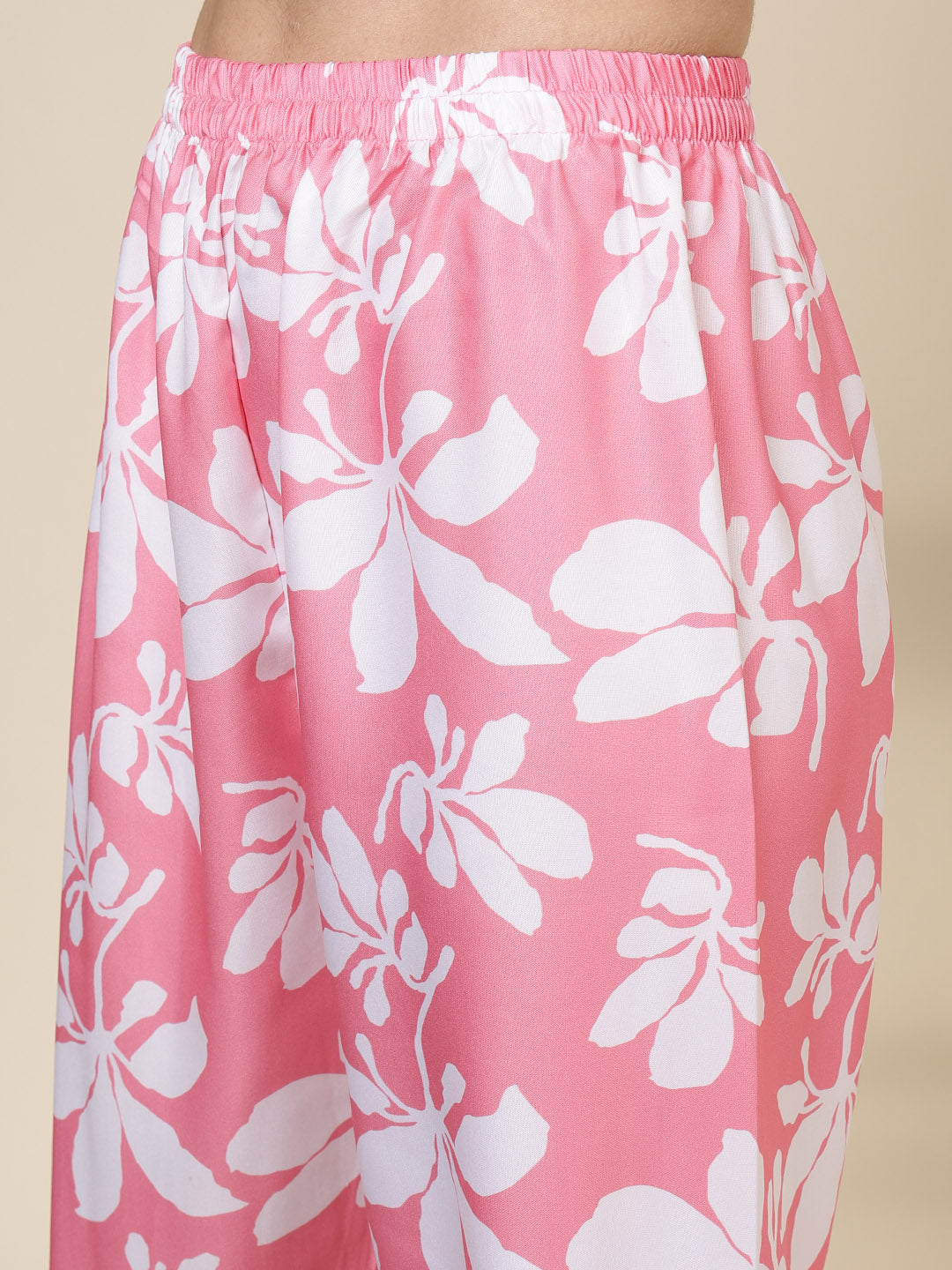 Printed Cotton Blend Kurta With Pants