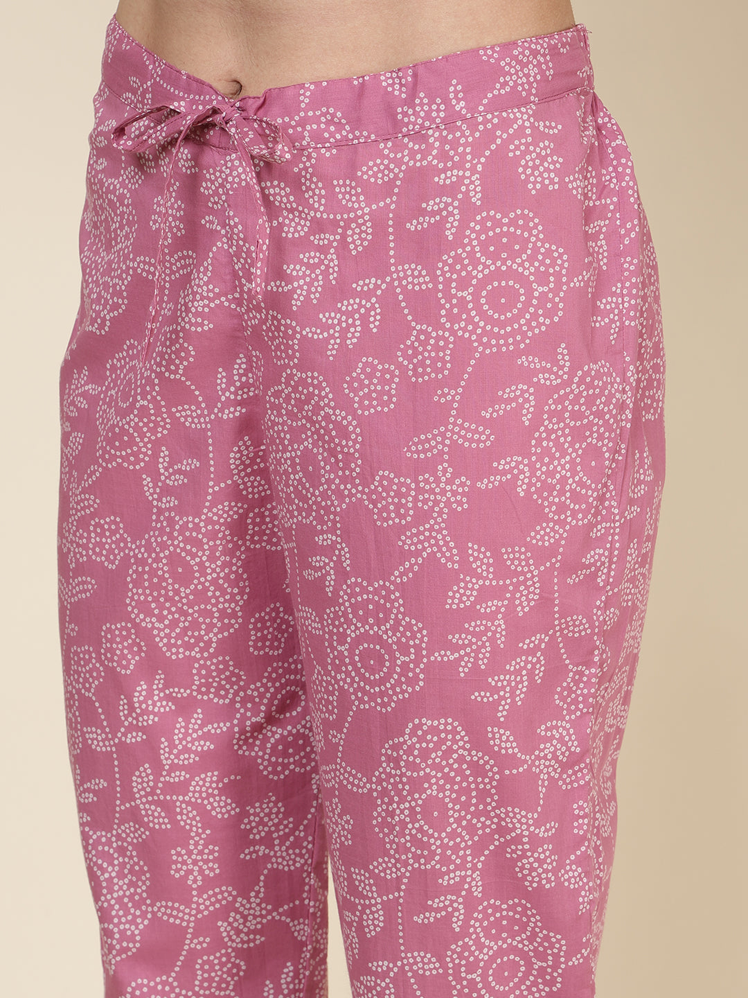 Embroidered Cotton Blend Kurta With Pants & Dupatta
