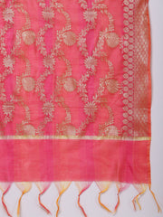 Woven Chanderi Unstitched Suit With Dupatta