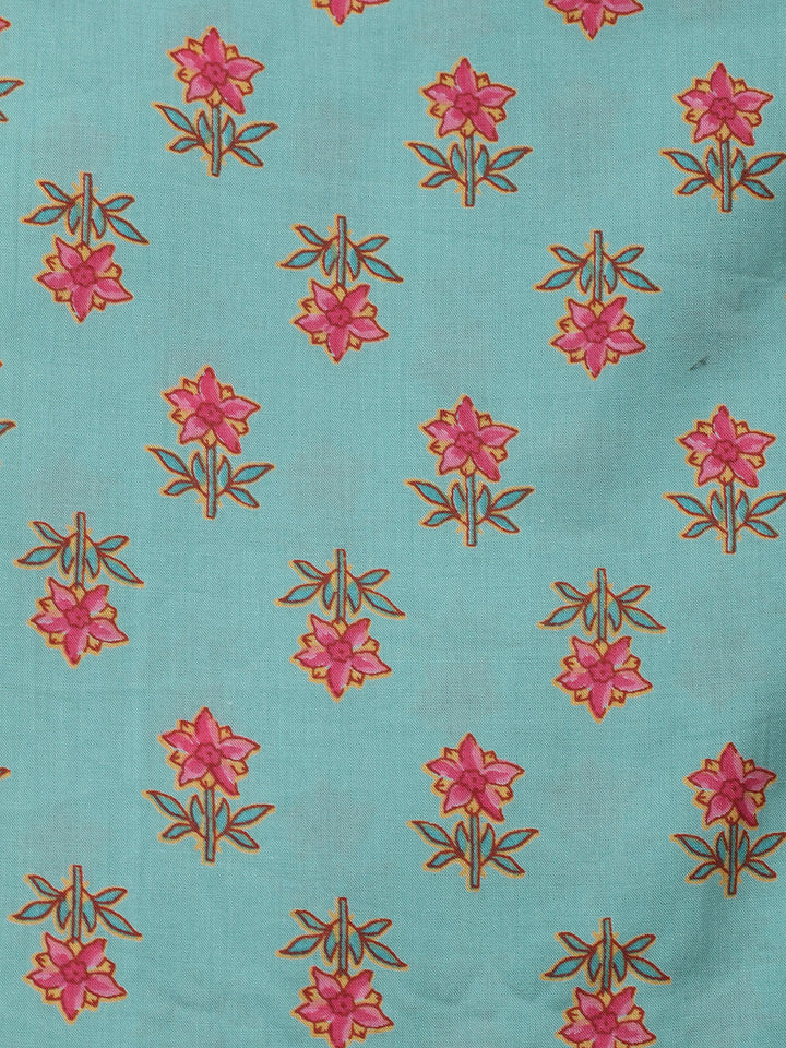 Embroidered Cotton Blend Unstitched Suit With Pant &amp; Dupatta