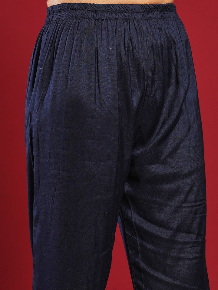 Embroidered Cotton Kurta With Pant &amp; Dupatta