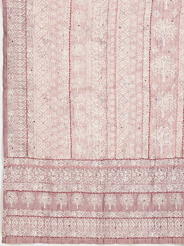 Kantha Embroidered Chanderi Unstitched Suit With Dupatta