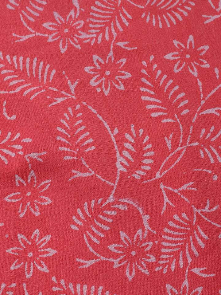 Printed Cotton Blend Unstitched Kurta With Pant &amp; Dupatta