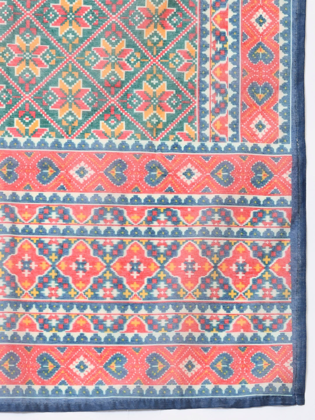 Printed Chanderi Unstitched Suit Piece With Dupatta