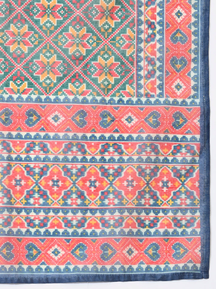 Printed Chanderi Unstitched Suit Piece With Dupatta