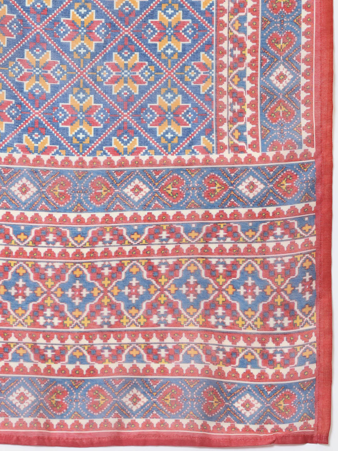 Printed Chanderi Unstitched Suit Piece With Dupatta