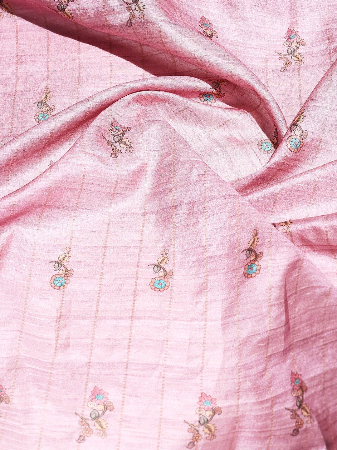 Floral Printed Tussar Silk Saree