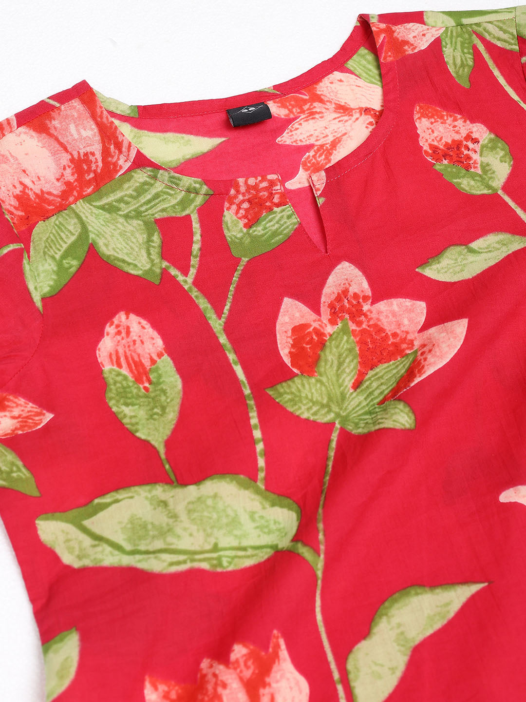 Printed Cotton Blend Kurta With Pants