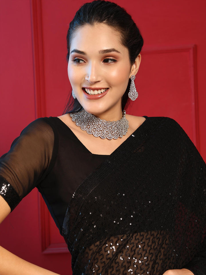 Embroidered Georgette Saree