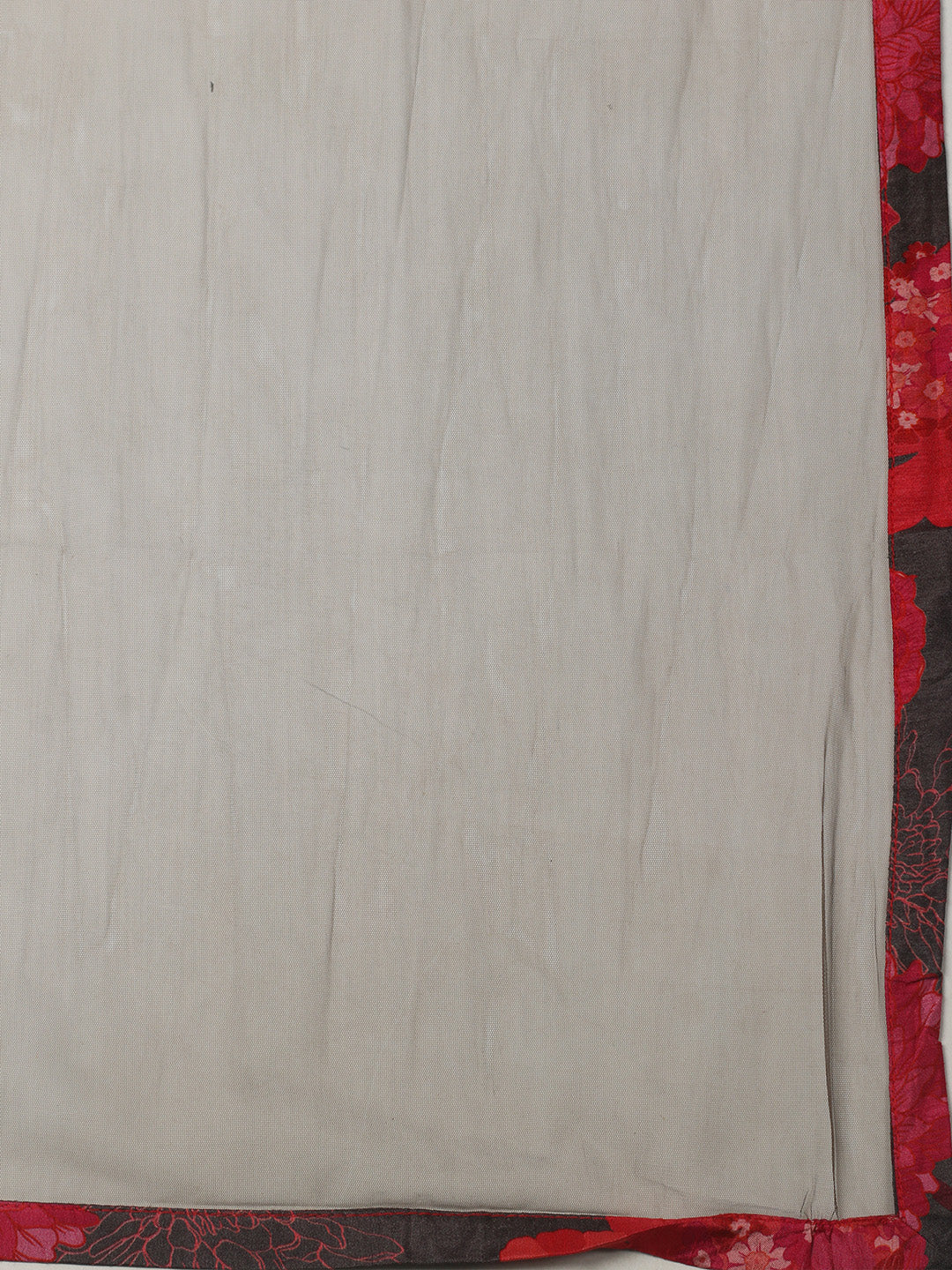 Printed With Embroidered Cotton Blend Kurta With Garara &amp; Dupatta