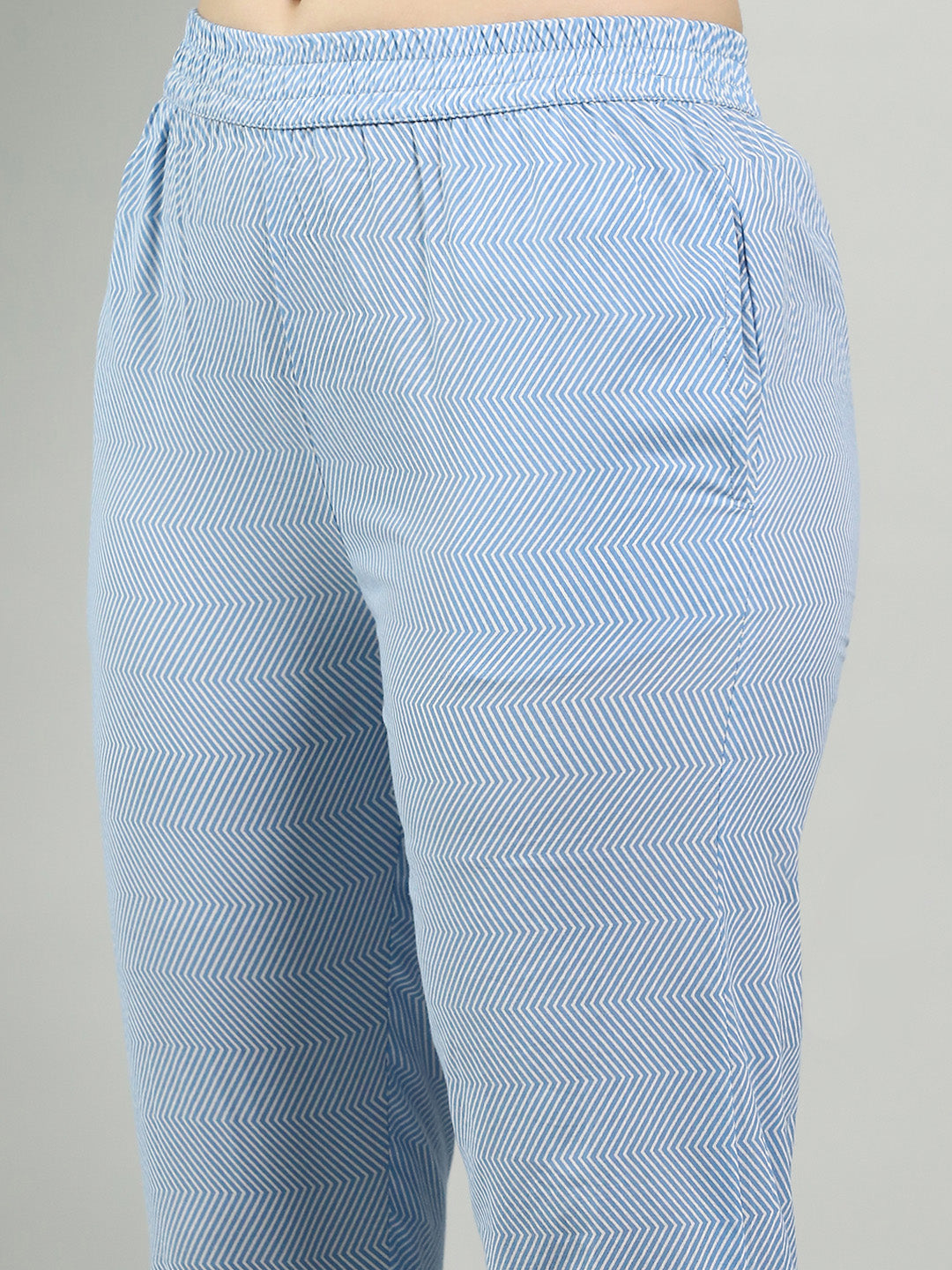 Printed Cotton Blend Kurta With Pants & Dupatta