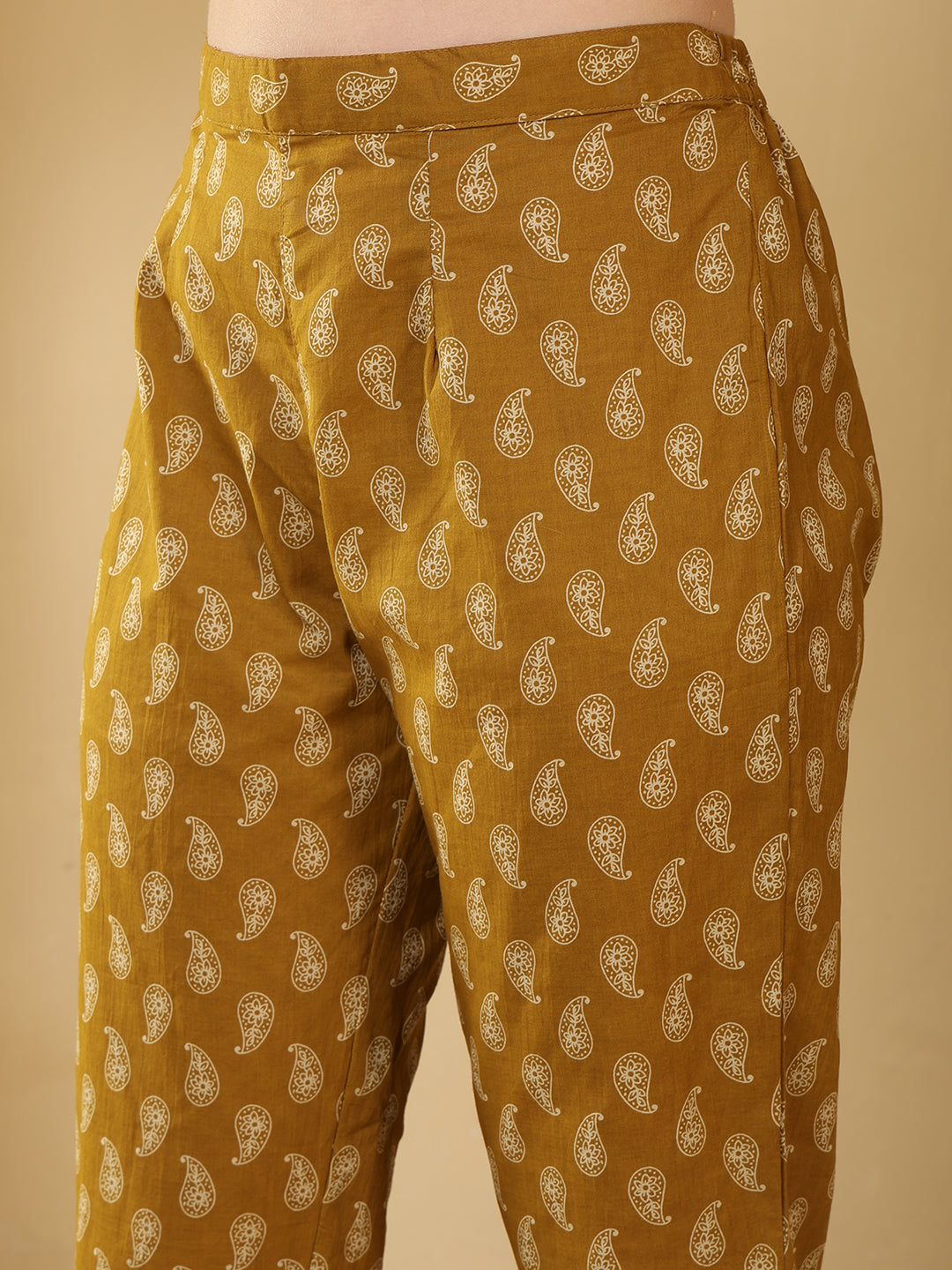 Printed Cotton Blend Kurta With Pants & Dupatta