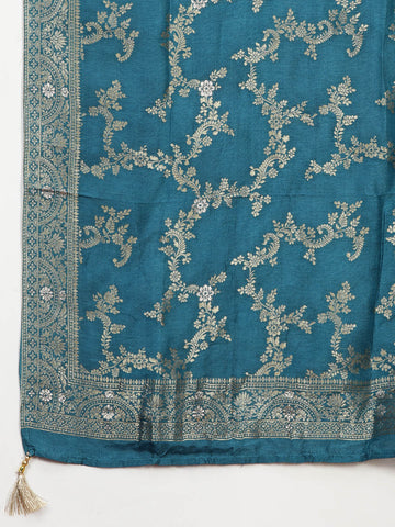 Woven Booti Chanderi Unstitched Suit Piece With Dupatta