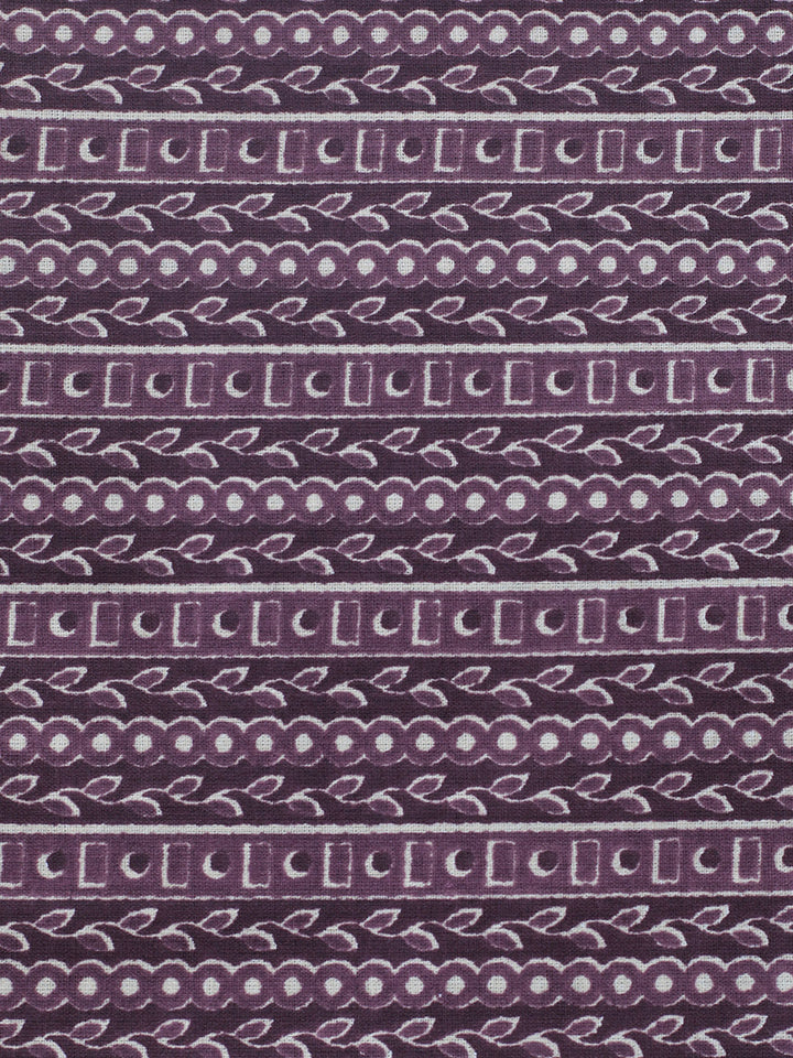 Printed Cotton Blend Unstitched Suit With Pant &amp; Dupatta