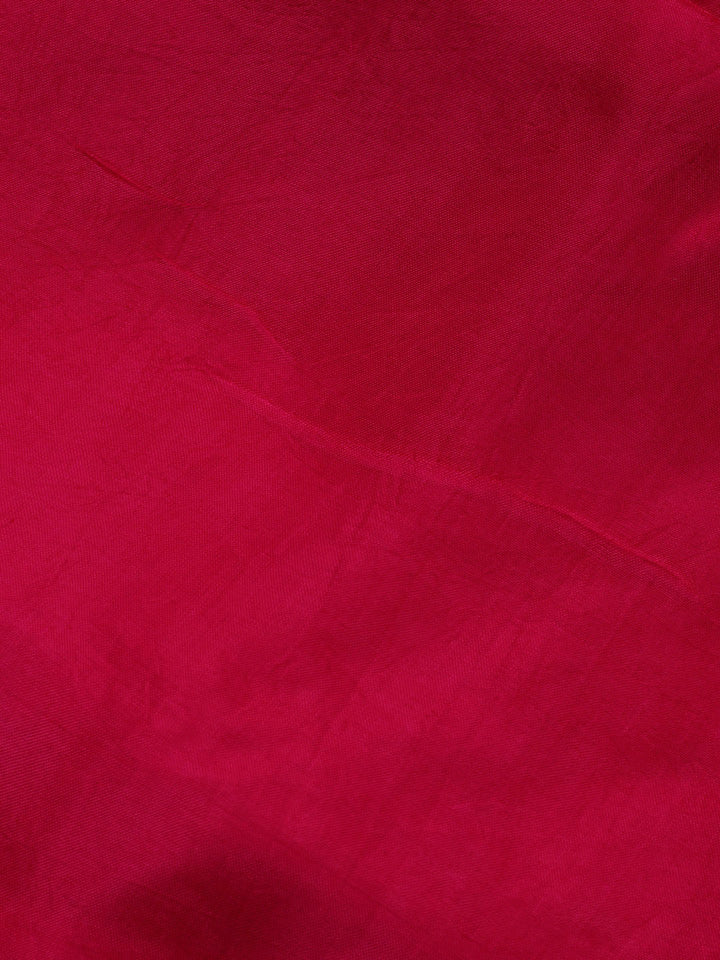 Embroidered Art Silk Unstitched Suit With Dupatta