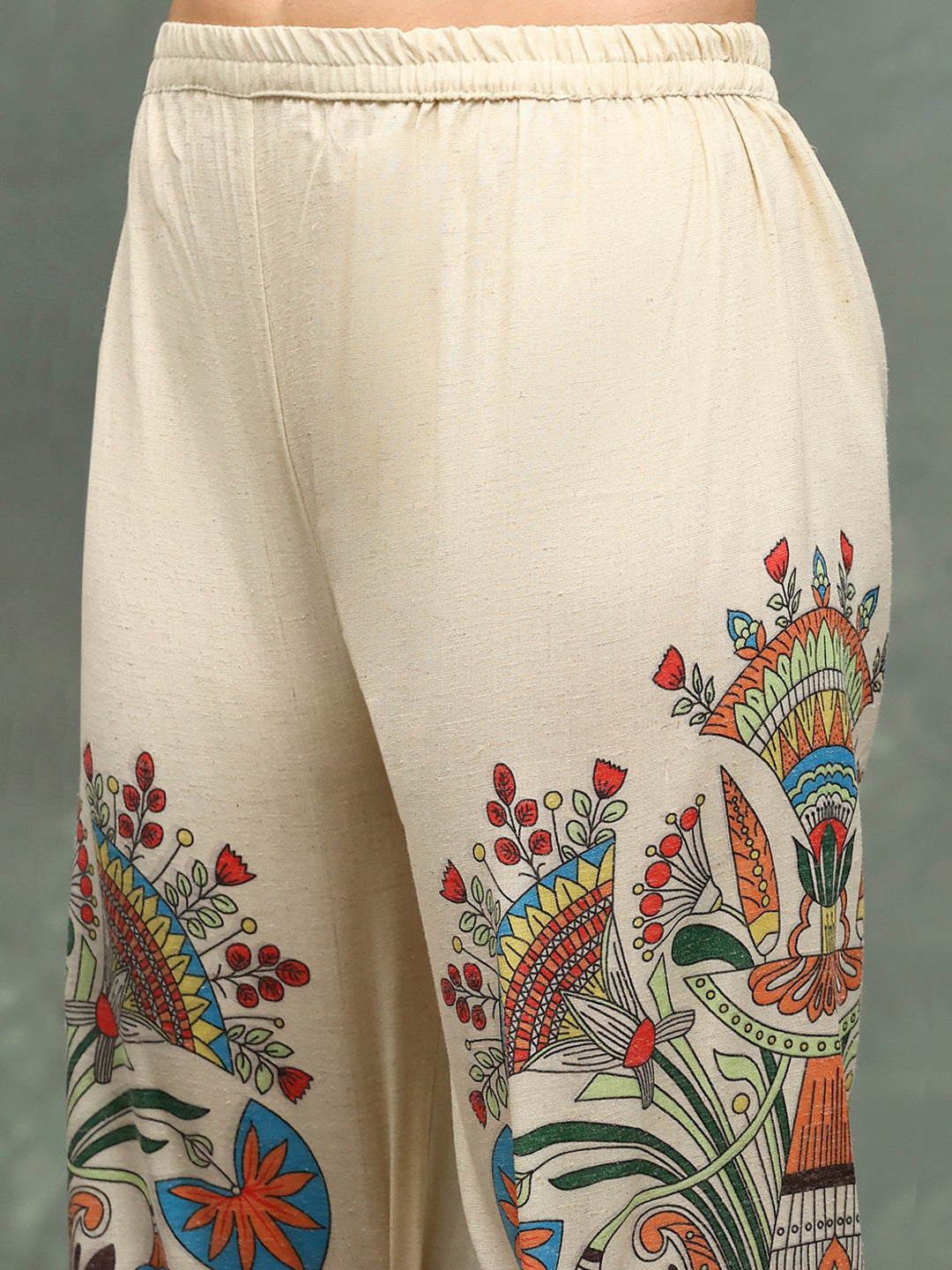 Printed Muslin Kurta With pants