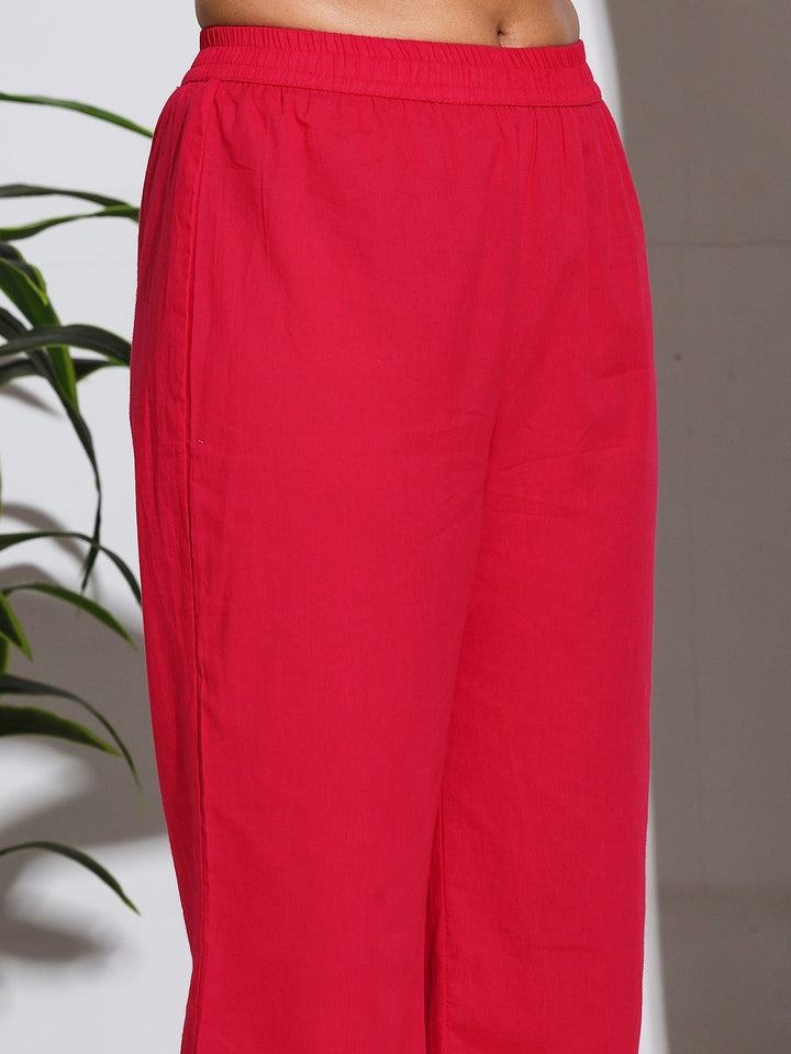 Printed Cotton Blend Kurta With Pant &amp; Dupatta
