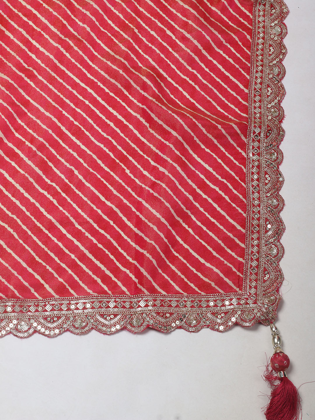 Woven Design Tissue Stitched Kurta With Pant &amp; Dupatta