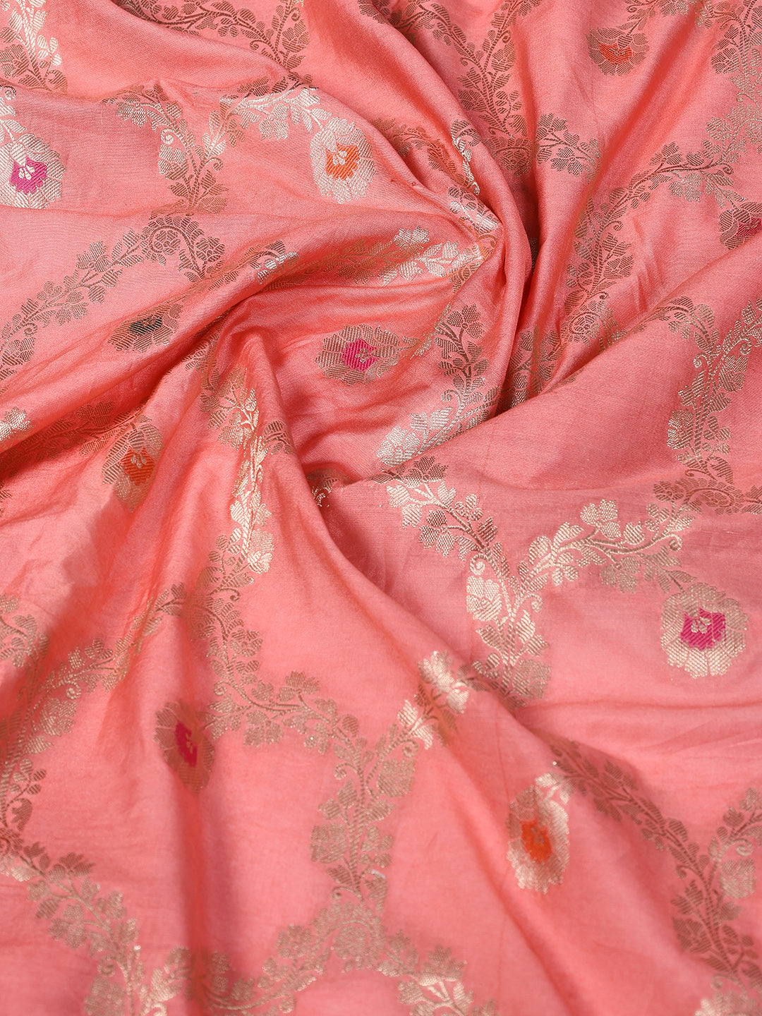 Zari Border Booti Cotton Blend Woven Saree