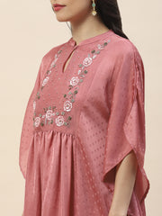 Yoke Embroidery Cotton Kaftan Kurta