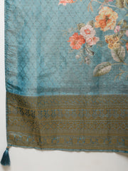 Embroidery Tissue Unstitched Suit Piece With Dupatta