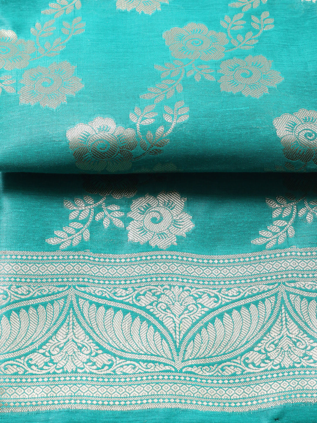 Banarasi Chanderi Unstitched Suit With Pant &amp; Dupatta