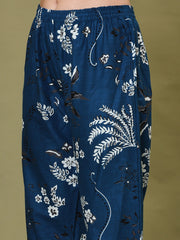 Digital Printed Cotton Blend Kurta With Pants