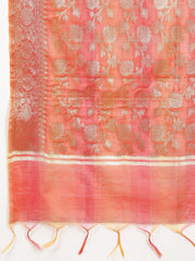 Woven Booti Chanderi Unstitched Suit Piece With Dupatta