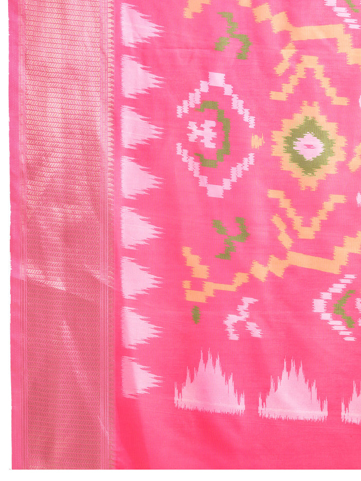 Patola Zari Border Art Silk Woven Saree