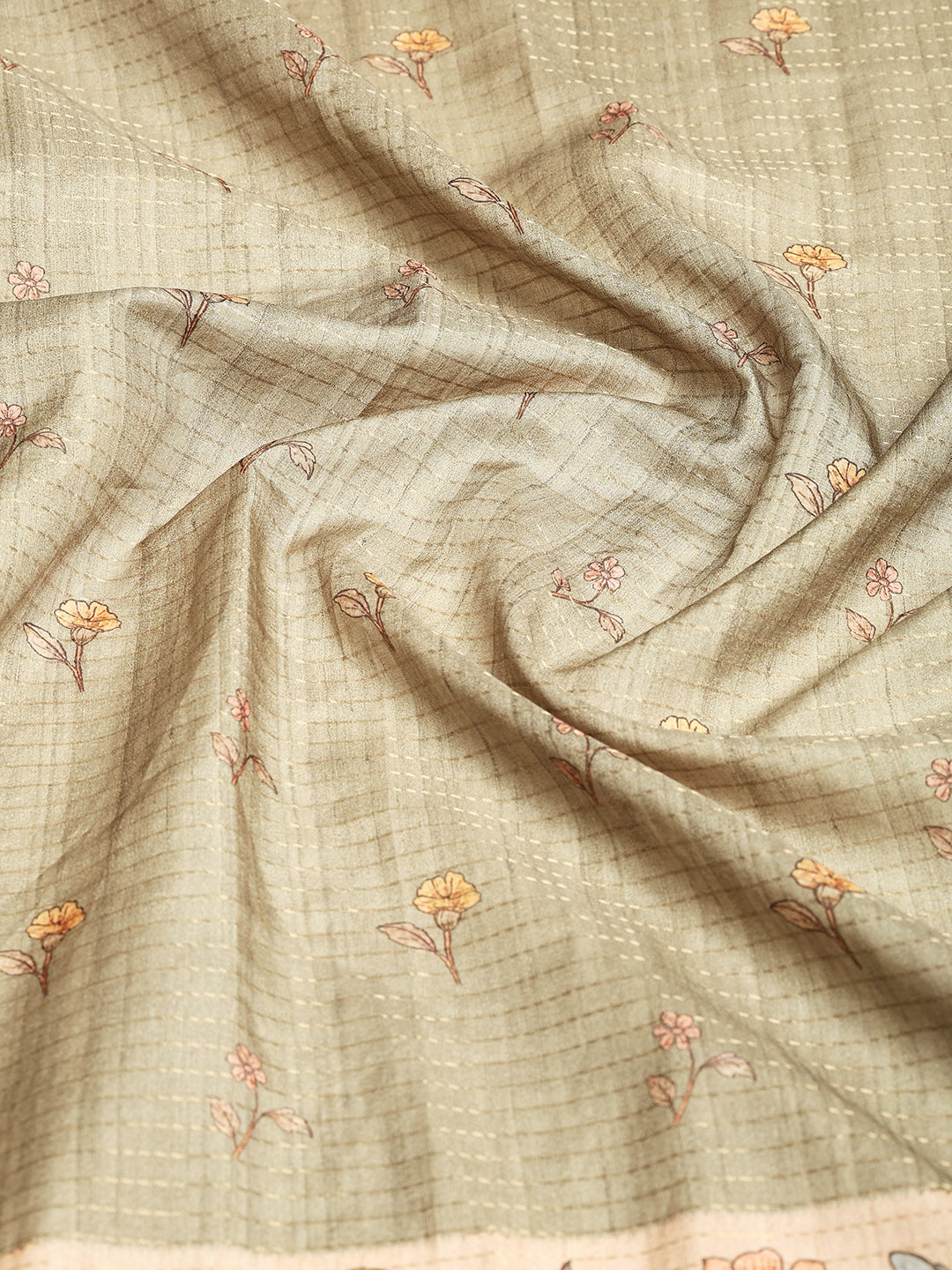 Printed Tussar Saree