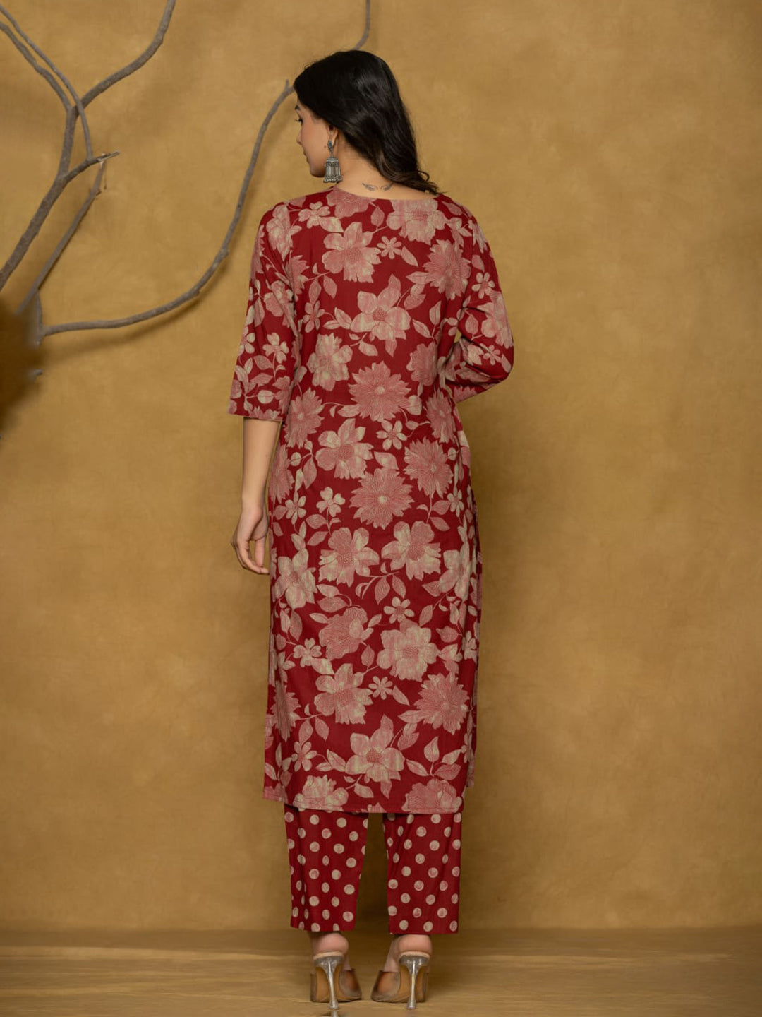 Printed Cotton Blend Kurta With Pants & Dupatta