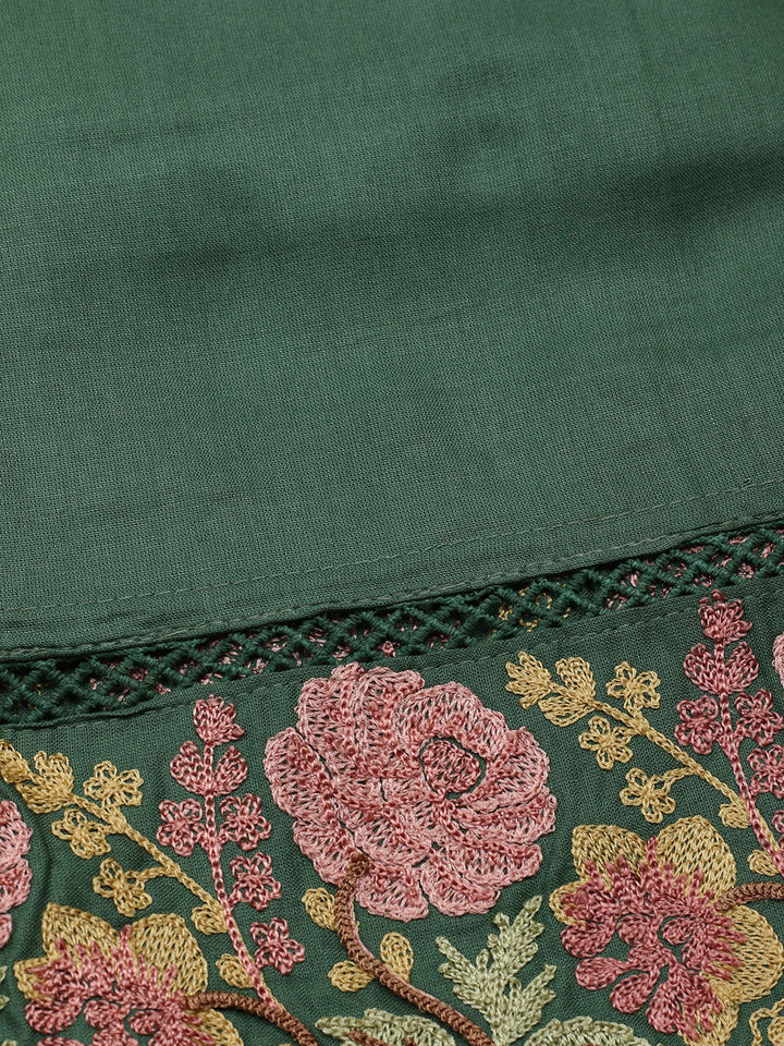 Embroidered Muslin Unstitched Suit With Pant &amp; Dupatta