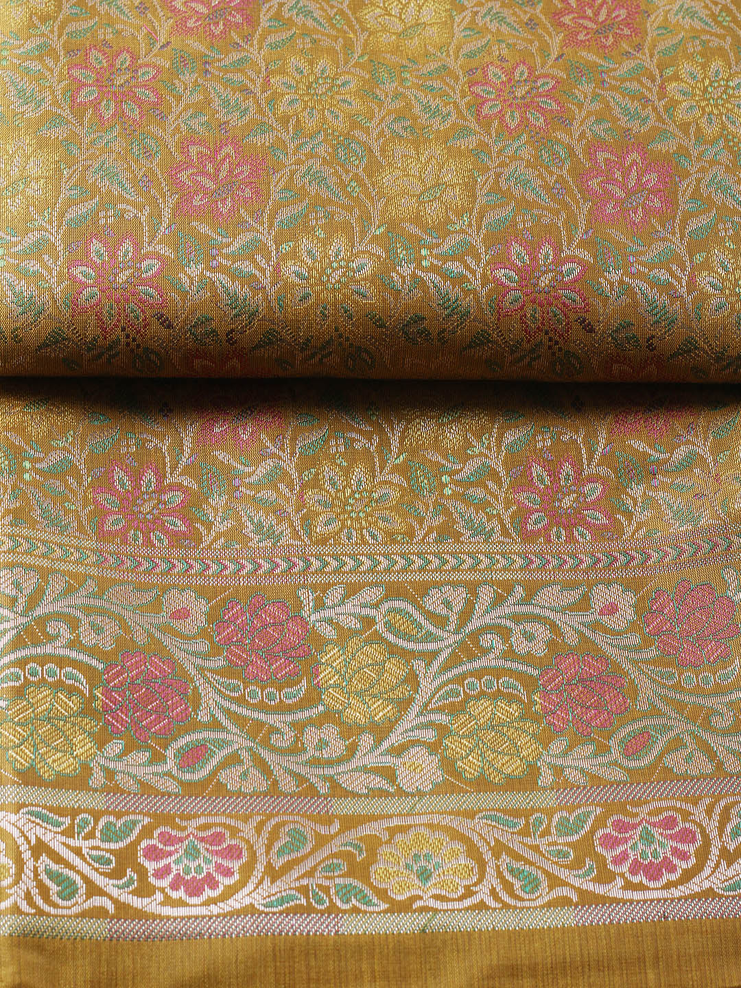 Woven Design Chanderi Unstitched Suit With Pant &amp; Dupatta