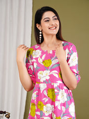 Printed Cotton Blend Kurta